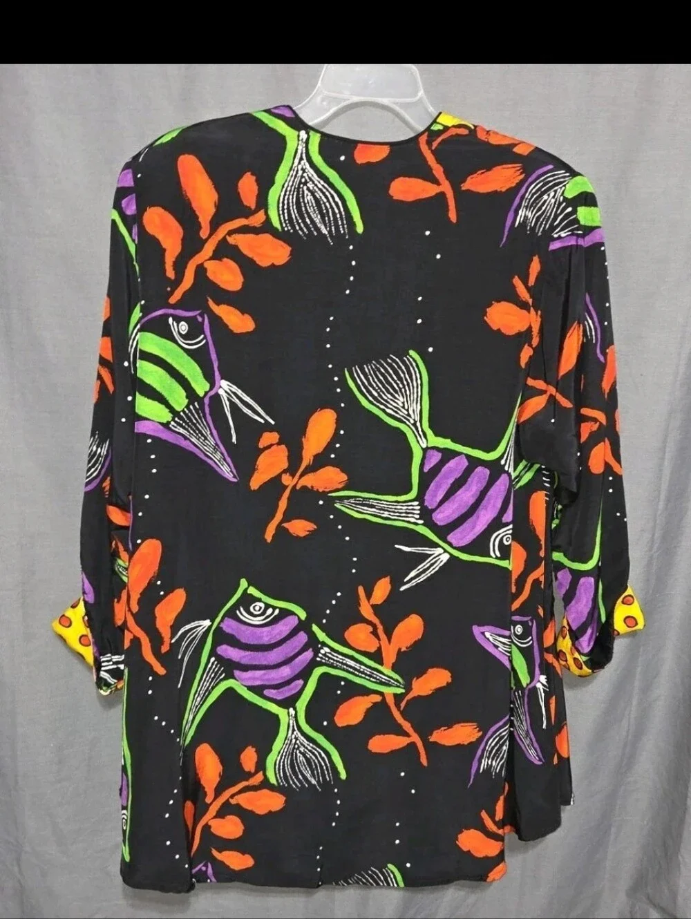 Vintage 80s Platinum Dorothy Schoelen Wearable Art Jacket Shoulder Pads USA Sz S - Picture 3 of 9